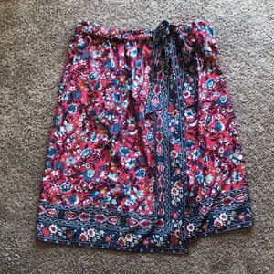 Wrap midi skirt